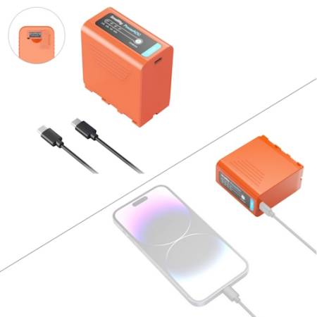SmallRig 4972 - zamiennik akumulatora NP-F970, USB-C, 10500mAh, pomarańczowy_2